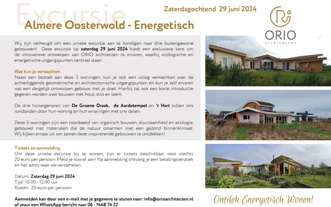 Ontdek de Bijzondere Organisch Gevormde Gebouwen van ORIO architecten: Meld je aan voor onze Exclusieve Excursie naar Almere Oosterwold!