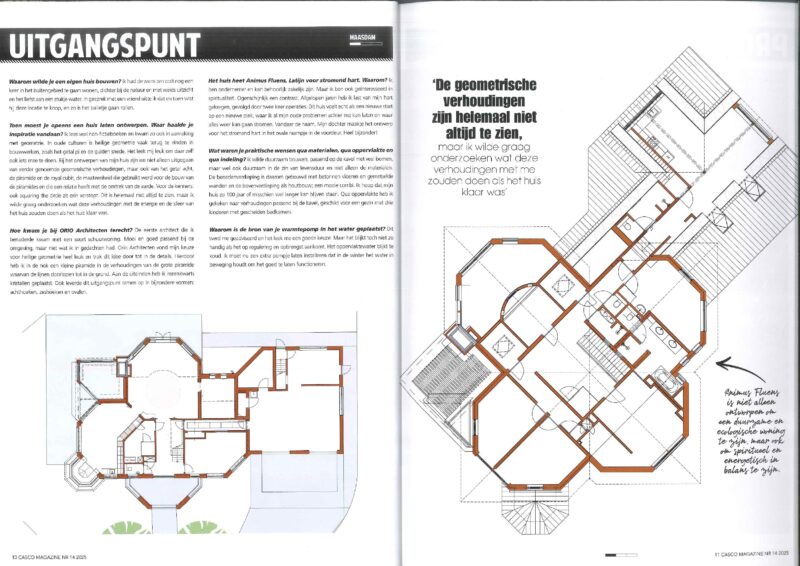 Architectonische plattegrond van Animus Fluens met geometrische indeling en toelichting over ontwerpkeuzes